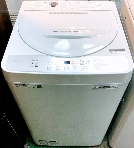 【送料無料・設置無料サービス有り】洗濯機 2018年製 SHARP ES-GE5C-W 中古