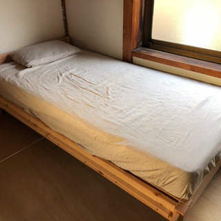 無印良品 パイン材ベッド＋スプリングマットレス＋ベッドパッド＋マットレスカバー＋枕＋枕カバー