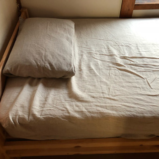 無印良品 パイン材ベッド＋スプリングマットレス＋ベッドパッド＋マットレスカバー＋枕＋枕カバー