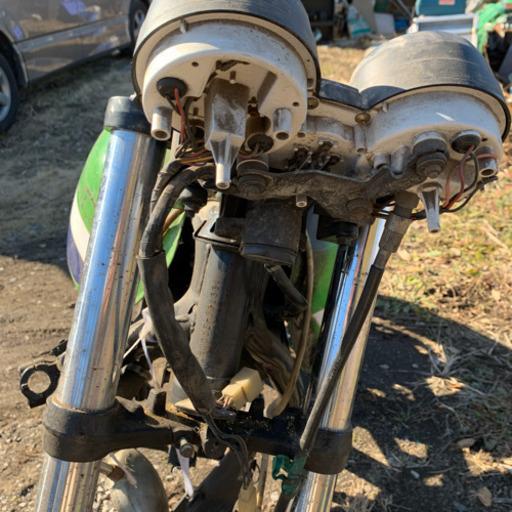 バイク 車種不明 カワサキ サスペンションなど 部品取り車