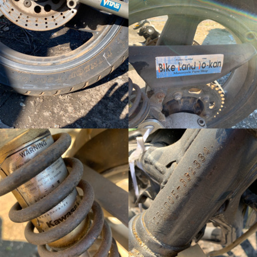 バイク　車種不明　カワサキ　サスペンションなど　部品取り車 バイク 車種不明 カワサキ サスペンションなど 部品取り車