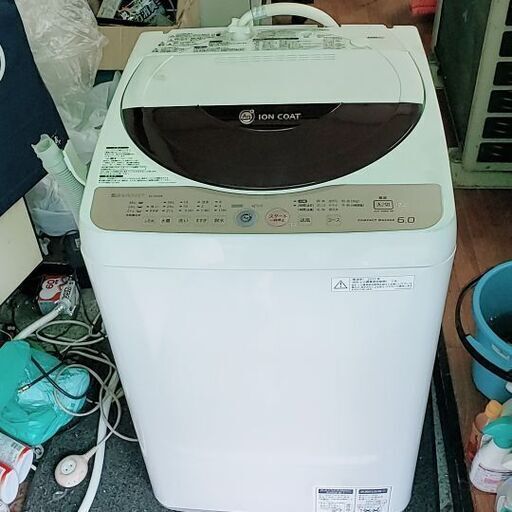 シャープ全自動洗濯機6きろ。2011年式美品！
