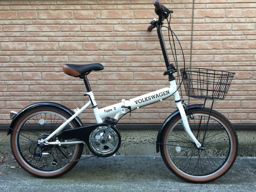 折りたたみ自転車（美品） Volkswagen　20インチ　ホワイト