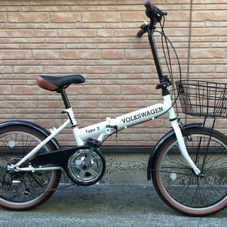 折りたたみ自転車「フォルクスワーゲン type-2 FDB-206 ホワイト」 折りたたみ自転車「フォルクスワーゲン type-2 FDB-206 ホワイト