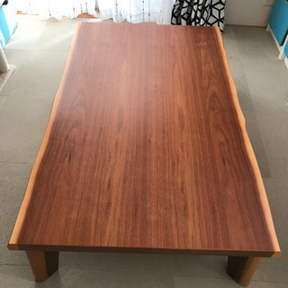 国産 大型長方形 135×85cm 皮付ウォールナットこたつテーブル 