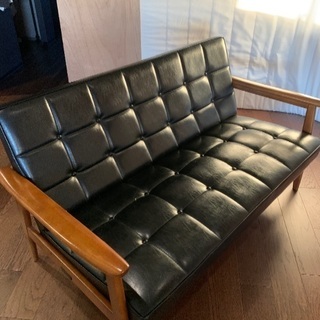 カリモク60 Ｋチェアー2シーター スタンダードブラック