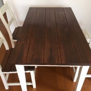 木製ダイニングテーブル イス4脚