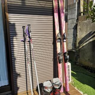 【取引中】スキー板、ブーツ(25.5cm)、ストック　3点セット