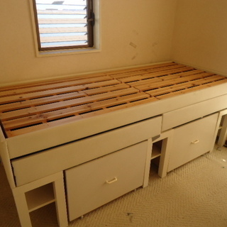 収納ベッド　シングルベッド　フレーム　超大容量収納　引き出し４個　無料