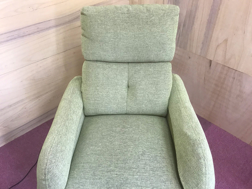 札幌市◆ ニトリ 電動リクライニング / ピュールグリーン ◆ 1人掛け 椅子 シングル ソファ 布張り ファブリック 家具