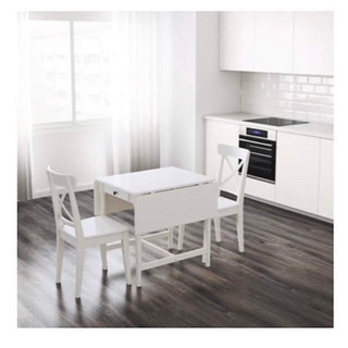 IKEA 現在販売終了ホワイト 折りたたみ式ダイニングテーブル IKEA 現在販売終了ホワイト 折りたたみ式ダイニングテーブル