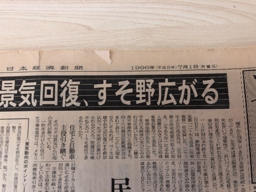 日本経済新聞　1996年(平成8年) 7月1日～12月31日まで　148部