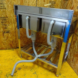 (4372)☆新品未使用☆業務用 ステンレス 二槽シンク W750D450H800 BG90 流し台 厨房機器 飲食店 店舗 