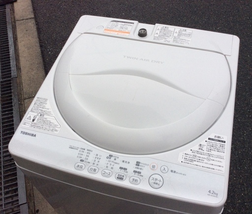 【RKGSE-139】特価！東芝/4.2kg/全自動洗濯機/AW-42SM/中古品/2014年製/当社より近隣地域無料配達