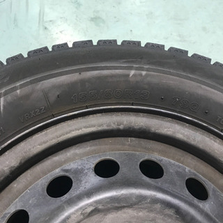 スタッドレスタイヤ鉄ホイールセット155/80R13