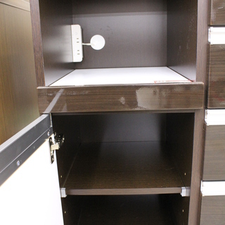 □キッチンボード　オープンボード　食器棚　レンジ台　【木村商事】　ブラウン