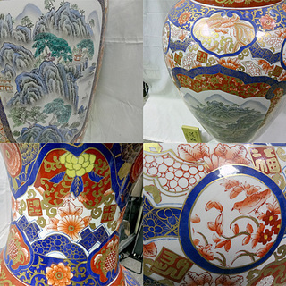 伝統陶芸 】工芸師 余武作 花瓶 骨董品 縁起物 インテリア オブジェ 高 