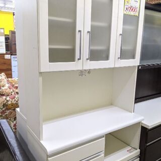 1218-09 3面食器棚 レンジボード 100幅 使用感有 福...