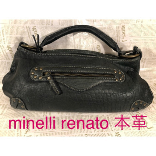 宅配便送料無料 美品 RENATO MINELLI ハンドバッグ 黒 柔らかレザー