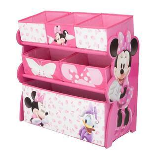 子供　収納棚　おもちゃ箱　ディズニー　ミニー　ピンク