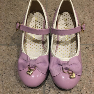 女の子　靴19cm  薄紫　入学式　卒園式　発表会　七五三