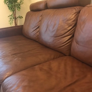 KEYUCA ケユカ 本革 3Pソファ＆オットマン