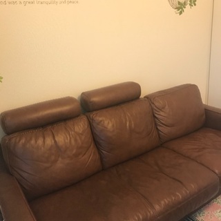 KEYUCA ケユカ 本革 3Pソファ＆オットマン