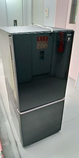 2018年製 シャープ 2ドア冷蔵庫 ピュアブラック SJ-GD14DB