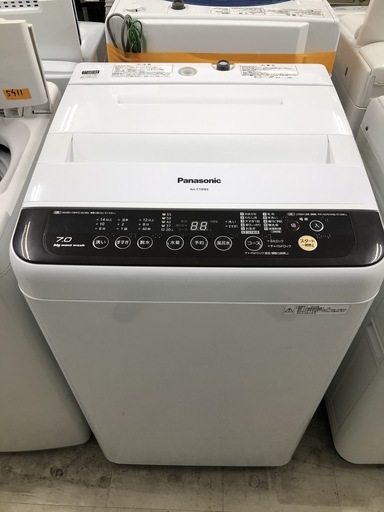 【リサイクルショッップどりーむ荒田店】5054　Panasonic　パナソニック　洗濯機　NA-F70PB9　7.0Kg　2016年製　【3ヶ月保証付き】