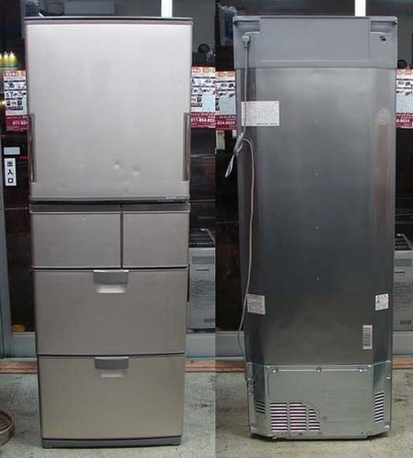 19N0133 D 札幌発 引取歓迎 SHARP/シャープ SJ-KW38R-S ノンフロン冷凍冷蔵庫 380L 2009年製 中古