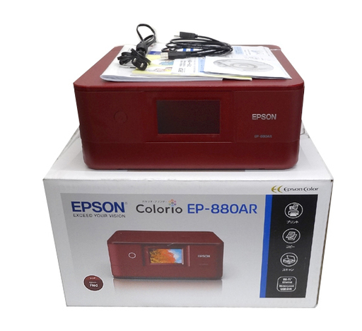 使用感少なめ★EPSON エプソン A4 インクジェットプリンター Colorio カラリオ EP-880AR レッド 2017年製/複合機/6色独立インク/年賀状用に！　札幌 豊平区 アウトレットモノハウス平岸店
