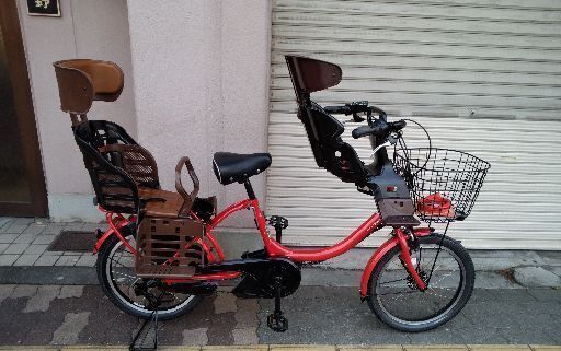 (本体のみ)YAMAHA PAS Baby 20吋電動アシスト自転車(幼児2人同乗基準適合車)フロントチャイルドシート付き 内装3段/レッド