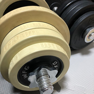 ラバーダンベル約100kg、フラットベンチ、wバー（値下げ交渉可能）