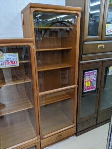 【おすすめ品♪】☆福岡市早良区の総合リサイクルショップ☆ ヴィンテージ デンマーク製 北欧家具 北欧デザイン ガラスキャビネット スリムタイプ チーク材 総チーク ☆リサイクルマート原店☆