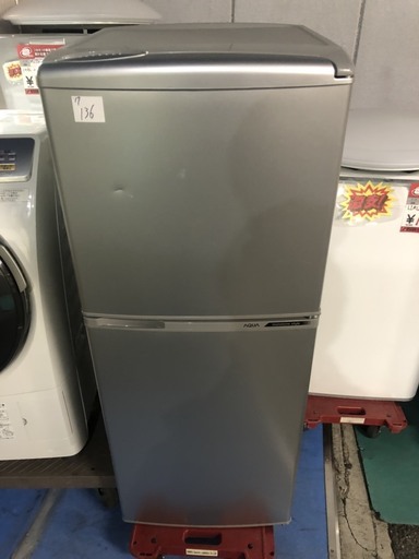 ☆中古 激安！！ AQUA　ノンフロン冷凍冷蔵庫　140L　AQR-14E1(S)-2形　2017年製　￥13,500！！