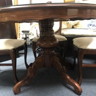 ☆中古 激安！！ ダイニングテーブル 椅子4脚セット 4人用 丸テーブル 