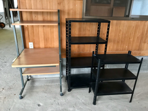 整理棚(パソコンラック・スチール棚大小) 3点セットで