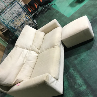 大塚家具 ソファー アイボリー オットマン付き 洗えるカバー | www