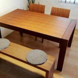 値下げ！高品質のダイニングをお探しの方へ！moda en casa伸長式テーブルセット