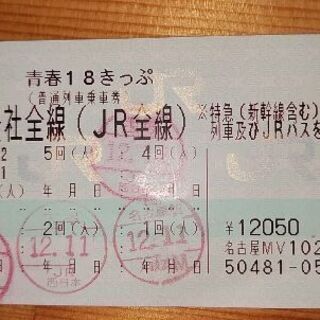 青春18切符(JR 1日乗り放題切符)