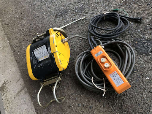 点検整備済 動画付 吊荷重 60Kg ロープ長15m リョービ 電動 小型ウインチ　WI-61A 現物確認歓迎 初期不良対応します