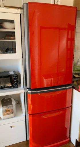 値下げ！早い者勝ち！《三菱》ノンフロン⚫冷凍冷蔵庫⚫370L◎3ドア◎MR-C37EX-R形  赤色 2013年製