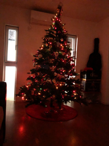 クリスマスツリー2m デコレーション、ライトつき