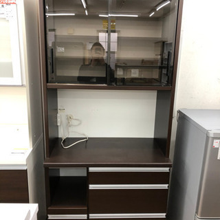 太陽家具で購入】食器棚 レンジボード キッチン収納 （幅90cm）