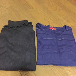 TAKAQ ブルー系薄手セーター