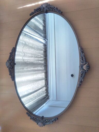 売却済み　鏡 大鏡 姿見 大型 壁掛け鏡 ウォールミラー　ロココ調 ビンテージ 中古