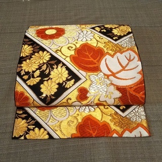 成人式　織りの袋帯　レトロデザイン　帯