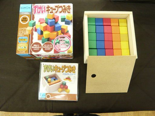 Kumon くもん ずけいキューブつみき 木のおもちゃ 知育玩具 札幌 西岡店 モノハウス 西岡 月寒中央のおもちゃ 知育玩具 の中古あげます 譲ります ジモティーで不用品の処分