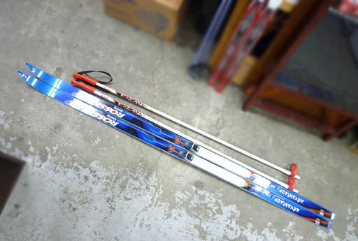 ロシニョール touring 180cm クロスカントリー スキー ROSSIGNOLビンディング ウロコ付き ストック ELPEX 130cm 札幌市 白石区 東札幌