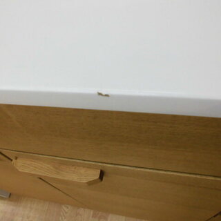 レンジボード キッチンボード 幅105cm ブラウン×ホワイト　西岡店